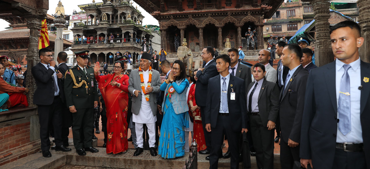 राष्ट्रपति पौडेलद्वारा कृष्ण मन्दिरमा पूजाआराधना