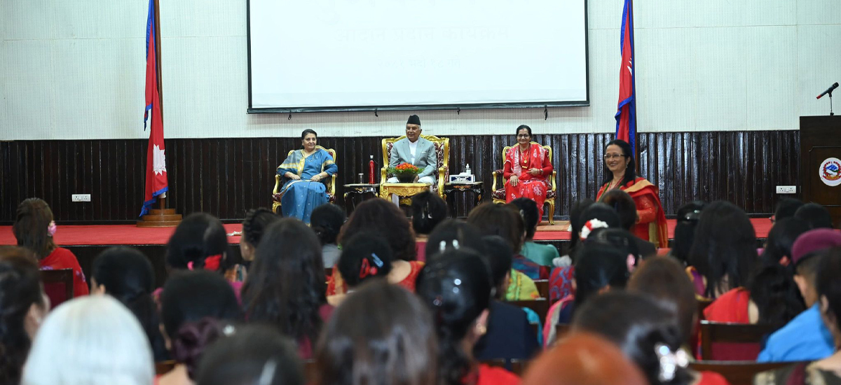 शीतल निवासमा प्रथम महिलाको तीज दर कार्यक्रम, पूर्वराष्ट्रपति भण्डारी पनि सहभागी