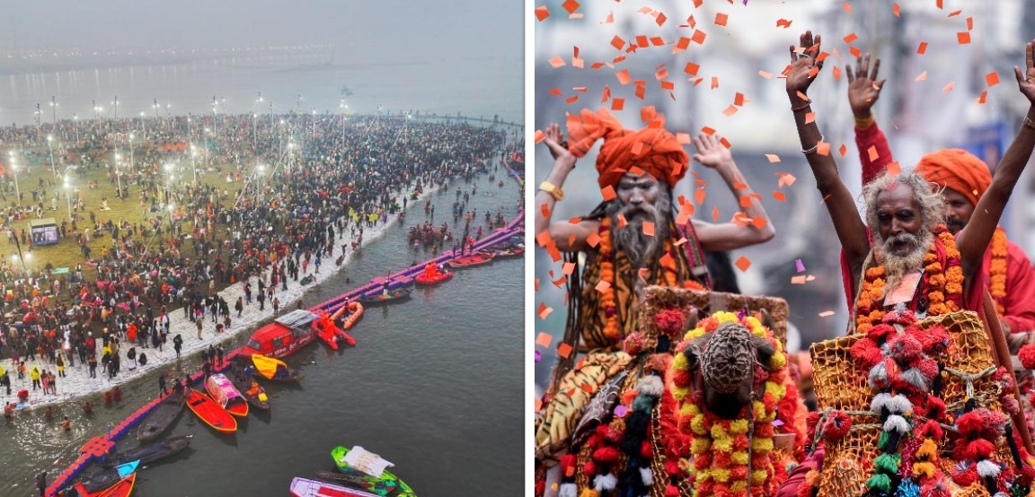 भारतको प्रयागराजमा महाकुम्भ सुरु, ४० करोड भक्तजनले दर्शन गर्ने अनुमान (तस्वीरहरू)